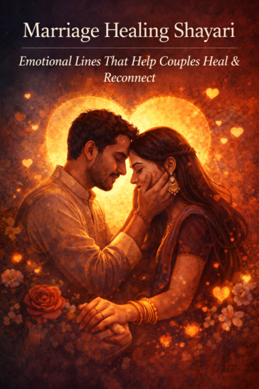 Marriage healing shayari showing emotional reconnection between husband and wife
