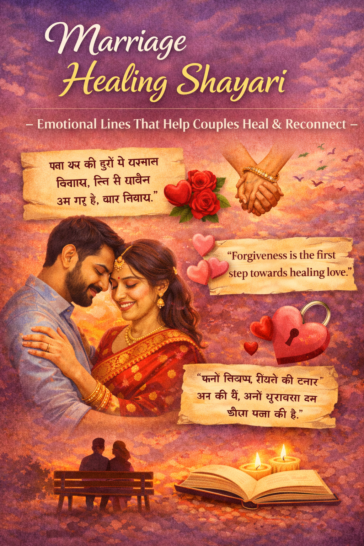 Marriage healing shayari showing emotional reconnection between husband and wife
