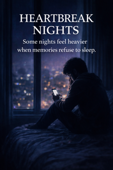 emotional shayari for heartbreak nights lonely breakup quotes poster