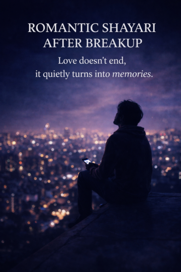 romantic shayari after breakup emotional love quotes healing heartbreak poster