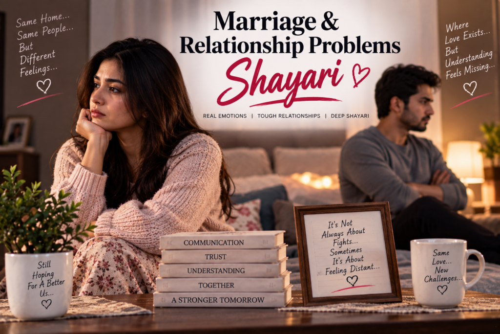 Marriage Relationship Problems Shayari – Heart Touching Lines for Married Couples