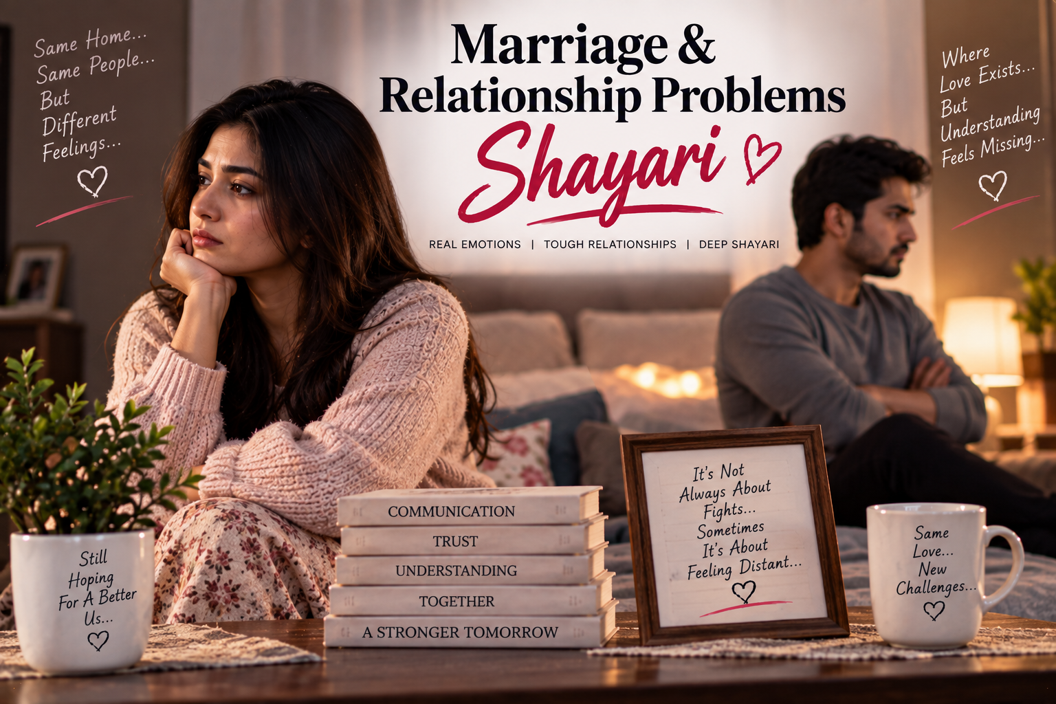 Marriage Relationship Problems Shayari – Heart Touching Lines for Married Couples